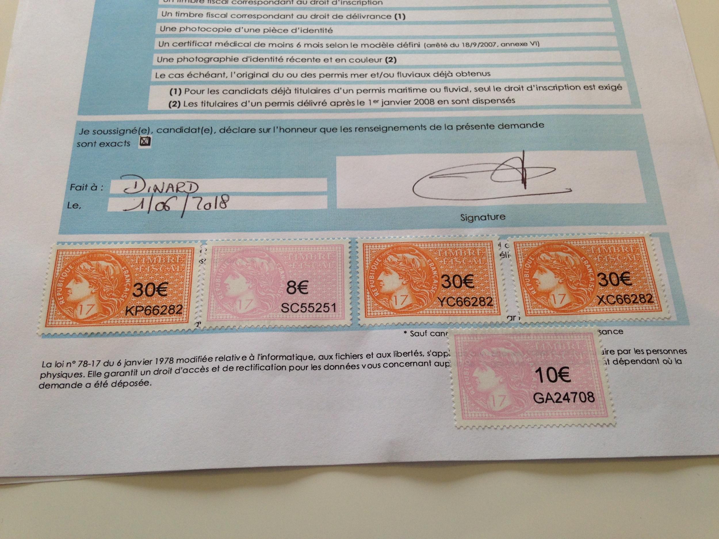 Timbre fiscal prefecture cergy